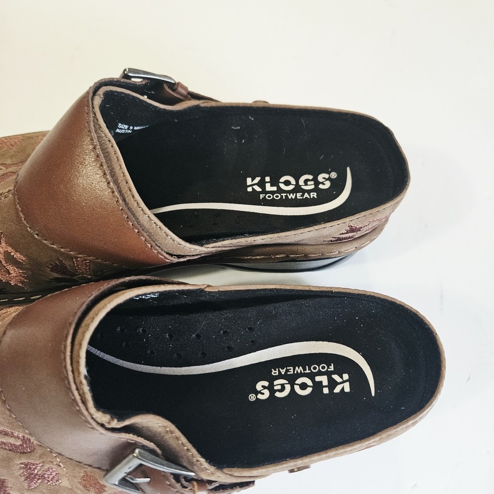 KLOGS Austin Women's Clog Mule Slip Resistant Shoe 9M Suede Cocoa Brown - Picture 2 of 8